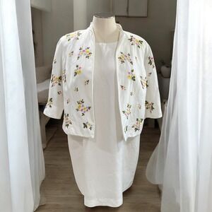 PositivEttitude Floral Embroidered Linen Dress Jacket Set Cottagecore Spring Eco